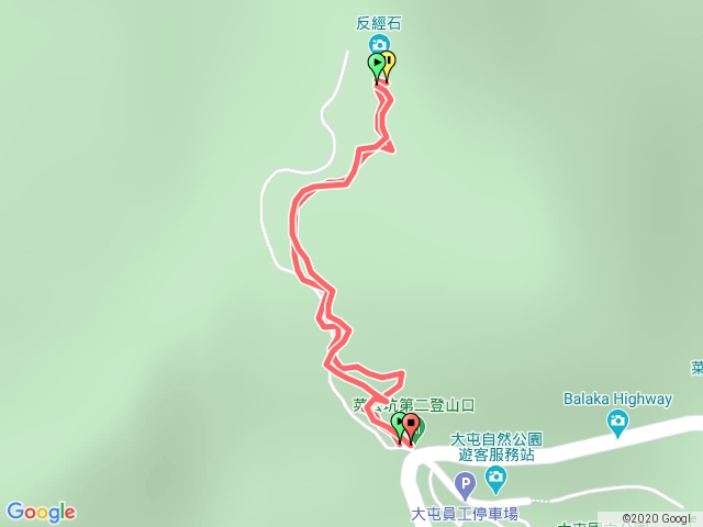 菜公坑第二登山口、反經石