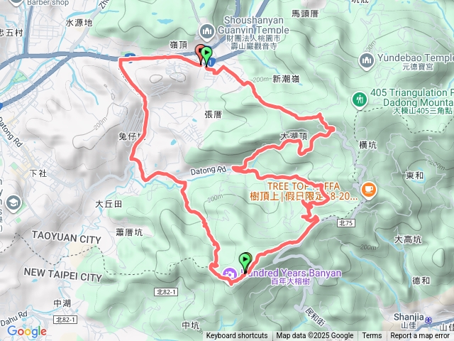 三湖連走O型(新嶺山步道-大湖頂山-大湖坑步道-石灰坑山-望湖山-圳頭山-石雲步道)預覽圖