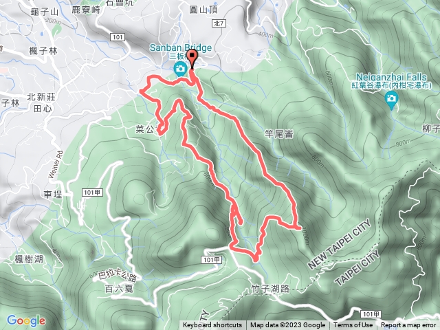 菜公坑瀑布、小觀音山西西峰、長福山