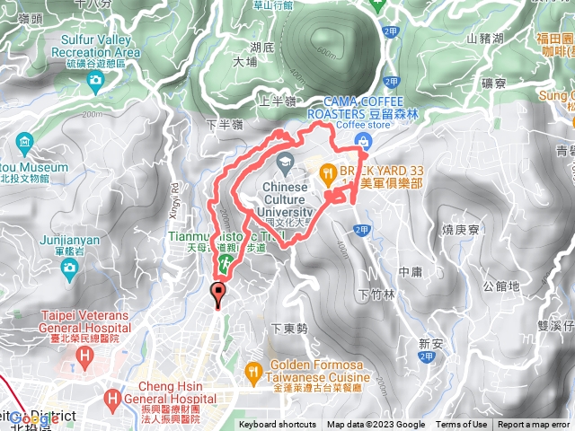 天母古道-花卉試驗中心-下竹林步道-翠峰步道-猴洞產業道路