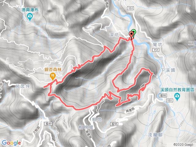 大石公→貓冬望→樟空崙→快活林→溪頭山→竹崙山O走