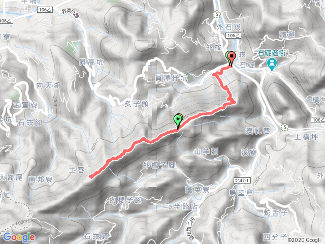 石碇登山口往筆架山來回