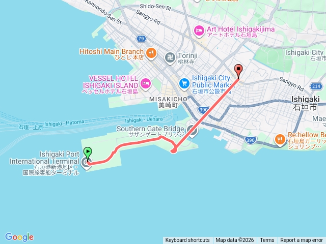 2026.04.07石垣島新港碼頭到MAXVAIU超市軌跡
