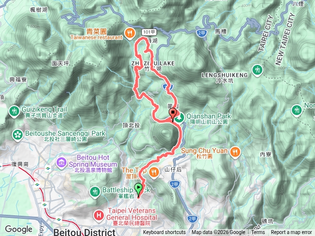 天母古道→猴崁古道→竹子湖→陽明山公車總站預覽圖