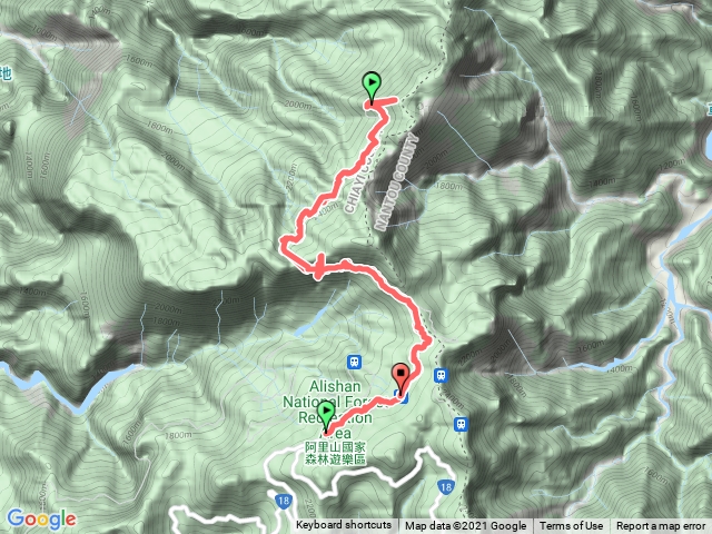 阿里山眠月線 - 阿里山遊客中心、沼平車站、塔山車站、眠月車站、崩壁、石猴車站