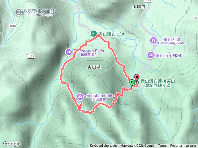 青山瀑布、尖山湖步道小O型預覽圖