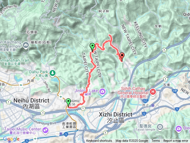 東湖內溝溪老鷲尖越嶺北港山拱北殿