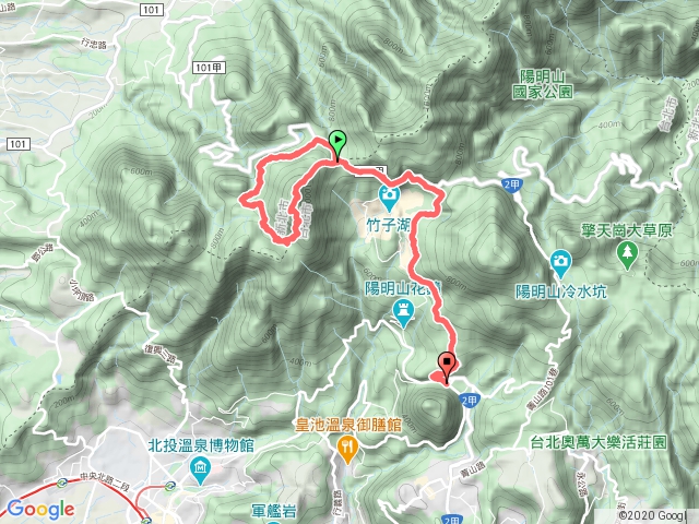 鞍部登山口-大屯主峰-二子坪-公車總站