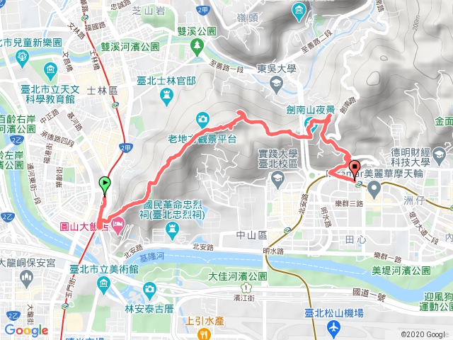 捷運劍潭站-老地方-文間山-捷運劍南站