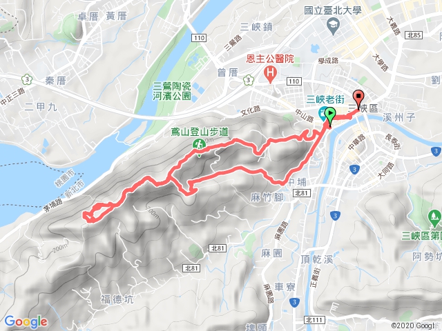 三峽老街 - 鳶尾山 - 長春嶺 - 鳶山彩壁 - 鳶山大鐘 ( Y型走 )