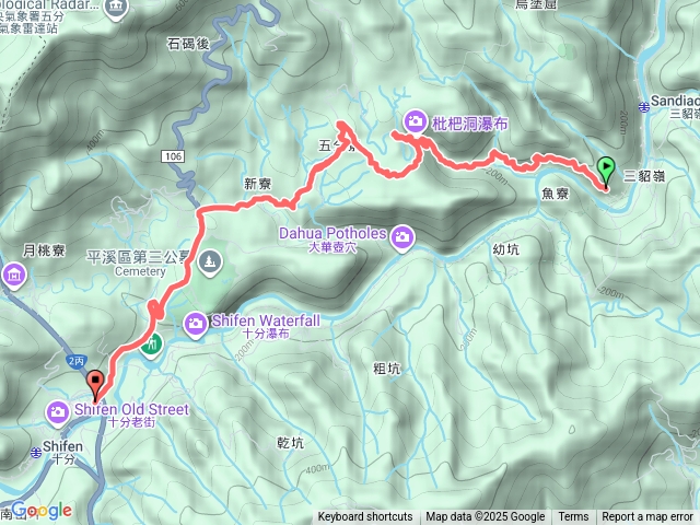 三貂嶺瀑布至十分寮