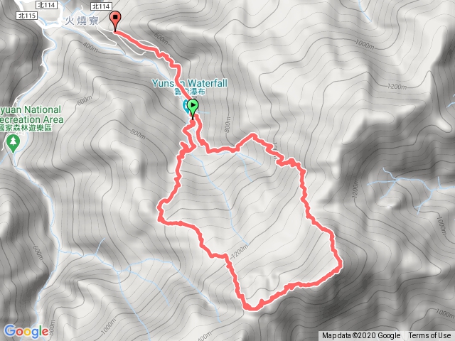 雲森瀑布上、阿花瀑布、卡保山，耘夢谷下O走