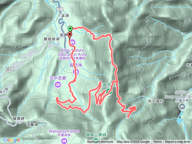 南投-溪頭_鳳凰北嶺_烏土堀_水源區_鳳凰林道_溪頭園區（有航點說明）預覽圖