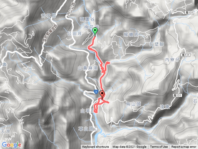 梅花谷下溯三龍瀑布