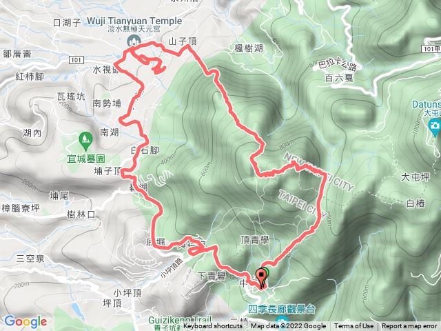 清天宮、面天山、向天山、山仔頂古道出天元宮、清天宮O走