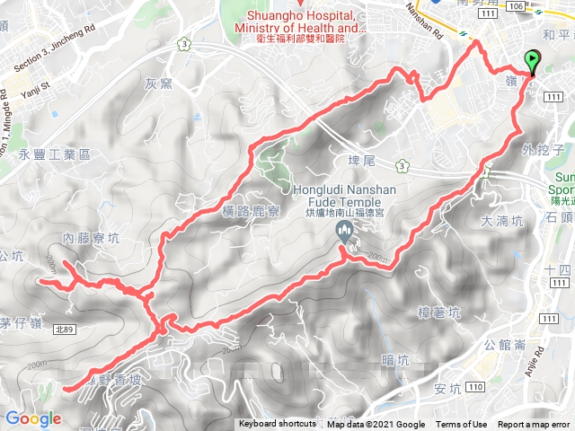 外挖子烘爐地越嶺圓通寺國旗嶺（追加文筆山）