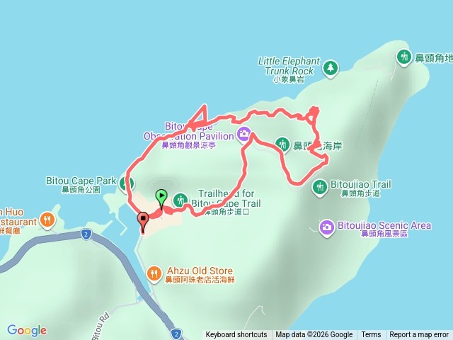 鼻頭角欄杆外秘境小O型繞一圈預覽圖