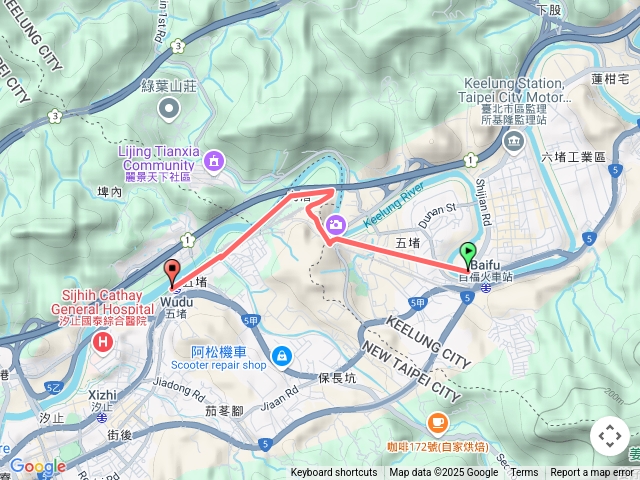 基隆百福車站經五堵舊隧道至汐止五堵車站