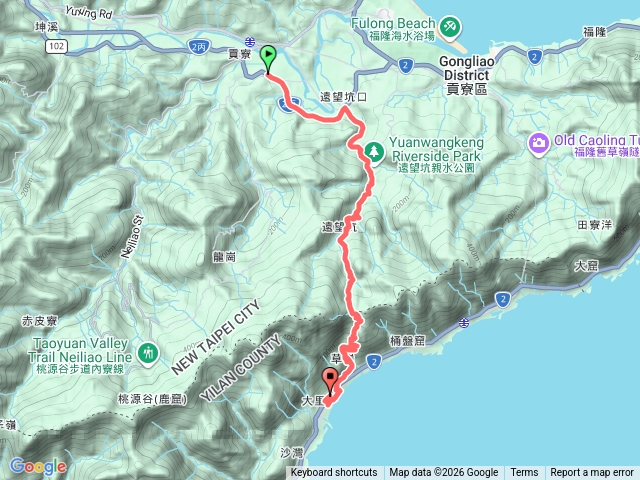 貢寮火車站-草嶺古道-大里火車站
