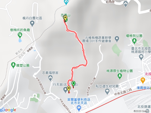 忠義山步道行天宮登山口 - 打印台 來回