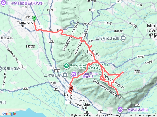 田、松、水 縱走，田中車站、松柏嶺、二水車站預覽圖