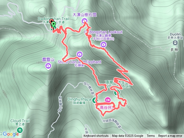 多林停車場-奮起湖大凍山-頂湖停車場-多林停車場