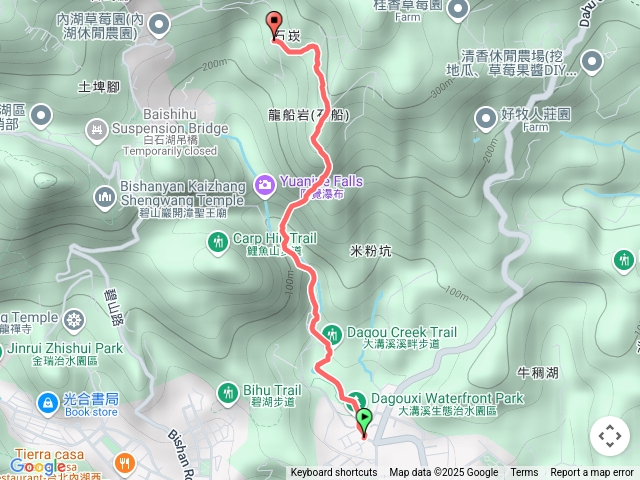 內湖大溝溪公園，龍船岩，石崁