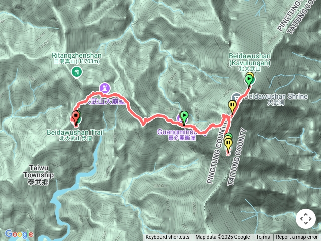 北大武單攻 回程順路探勘北比橫斷下切處