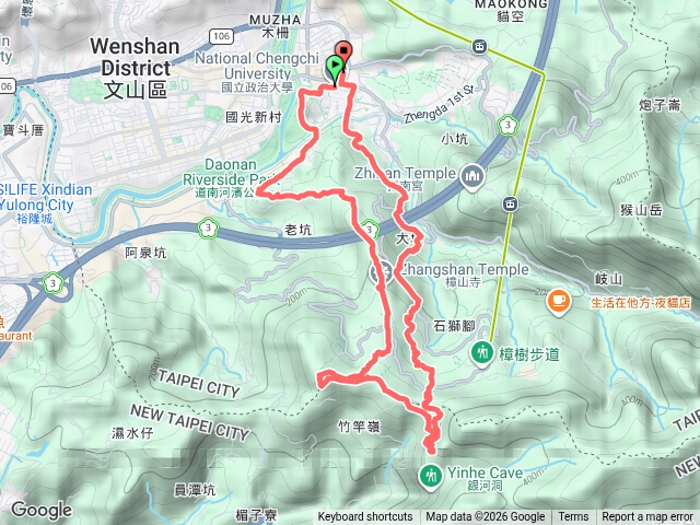 政大楓香步道好漢坡飛龍步道樟山寺聆風亭天山八卦寮待老坑山樟湖瓦厝步道擺花部落越嶺步道，指南國小步道
