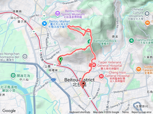 奇岩山-唭哩岸山-軍艦岩-照明禪寺-榮總