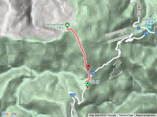 小風口停車場→合歡山北峰登山口→合歡山北峰→合歡山北峰登山口