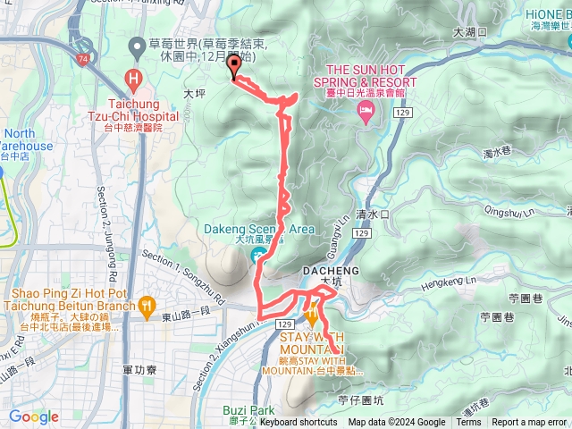 潭子至觀音亭，9-1到東山路，再到南觀音山。預覽圖