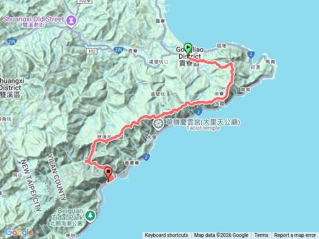 福隆車站_雪山尾稜_桃源谷接一小段大溪川古道_出大溪車站_越野預覽圖