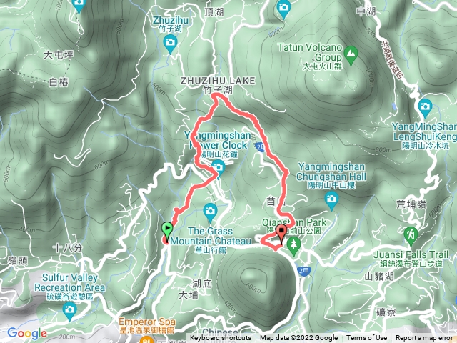 陽峰古道-大屯瀑布-青春嶺-猴崁湖田國小步道-七星山人車分道-陽明山總站