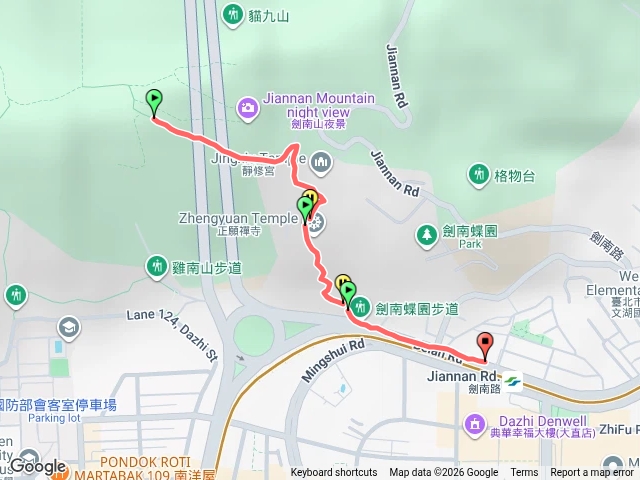劍潭第五蹤走分叉點到劍南站預覽圖