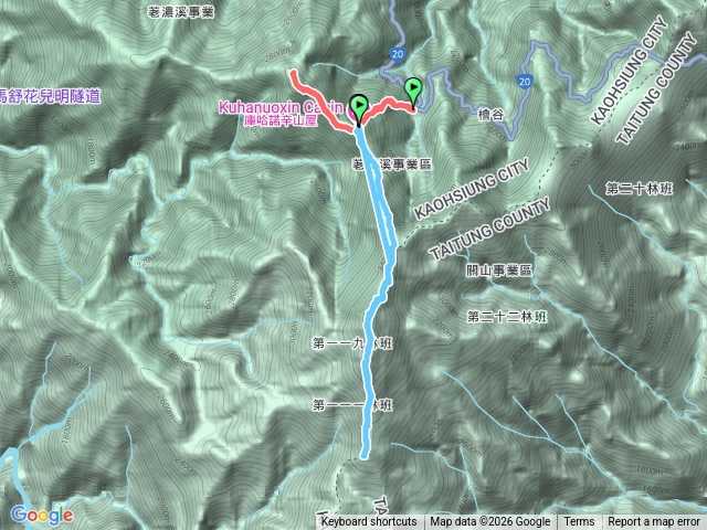 庫哈諾辛山-關山-永顯.gpx預覽圖