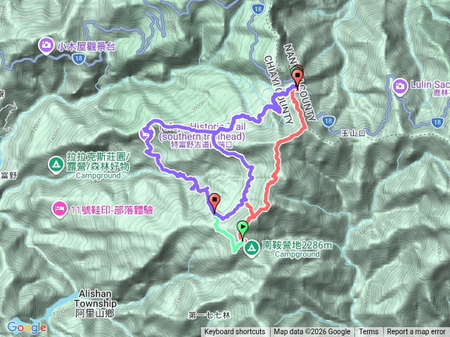 兒玉山、東水山、北霞山、水山線舊鐵道、特富野古道O型走