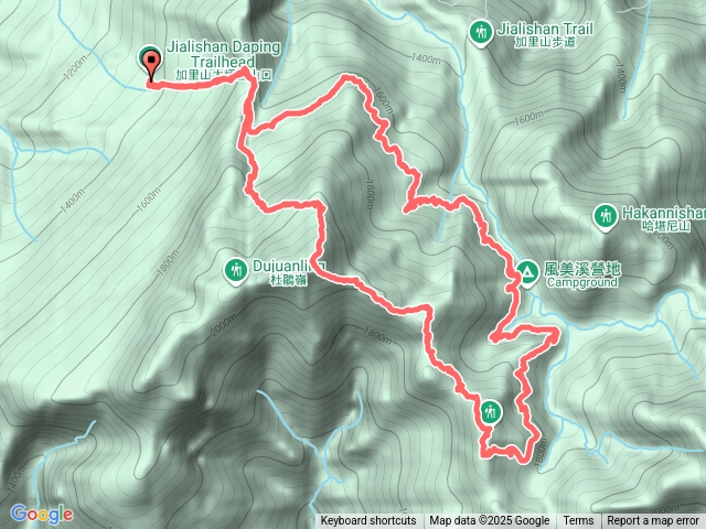 大坪-鐵軌路-加里山東南峰-加里山-大坪