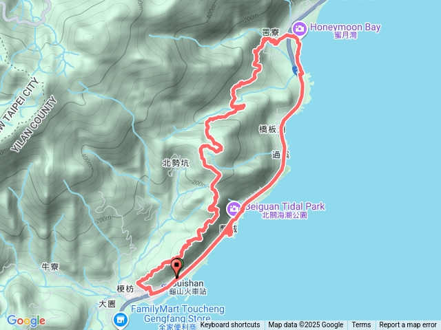 龜蜜縱走：龜山車站→蜜月灣預覽圖