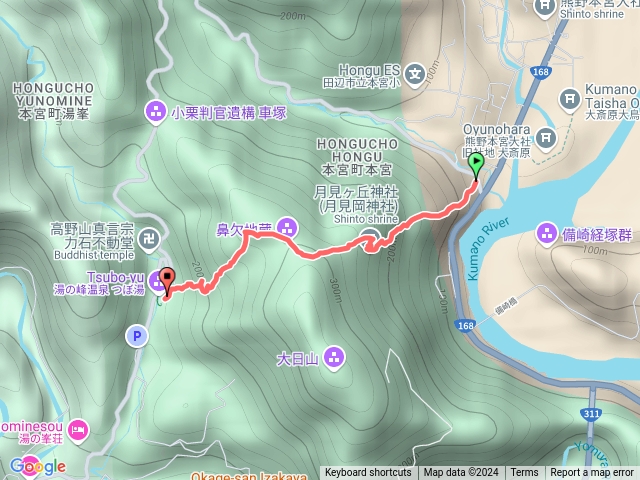 熊野古道中邊路:大日越 (本宮大社 - 湯之峰溫泉)