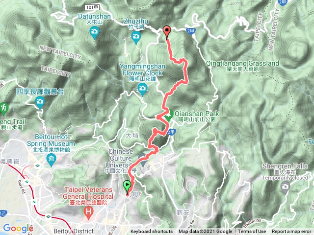 20210509天母古道經紗帽山上七星山下小油坑