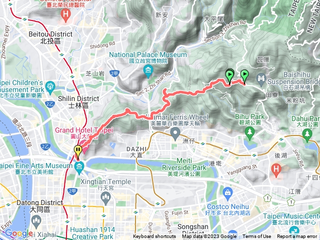 台北大縱走第五段(碧山巖-劍潭捷運）