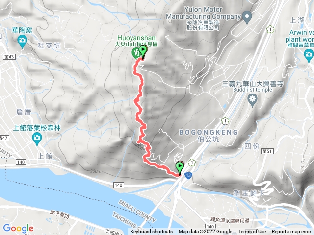 火炎山登山口到三角點
