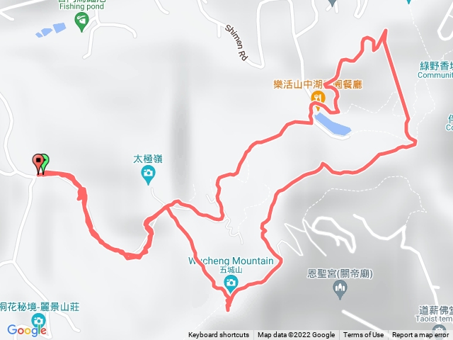 土城石門路70號步道入口-五城山-天上山縱走-下山中湖文筆山登山口-上步道回70號步道入口