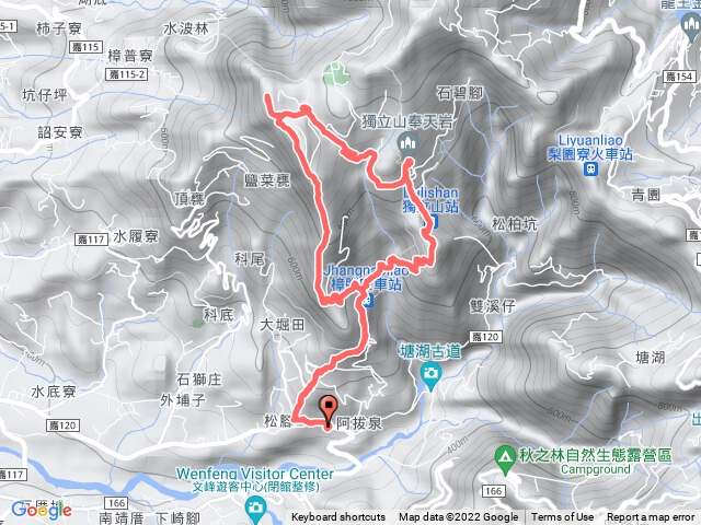 阿拔泉山、奉天岩、獨立山小O