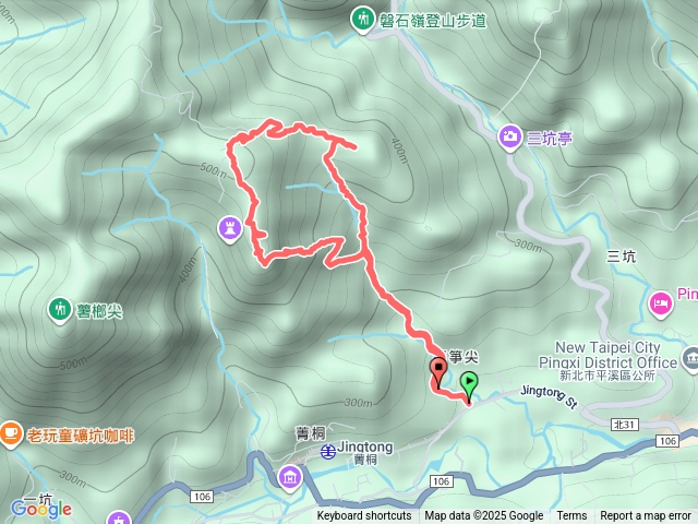 新北平溪石筍尖連走赫山(三坑山)O型走預覽圖