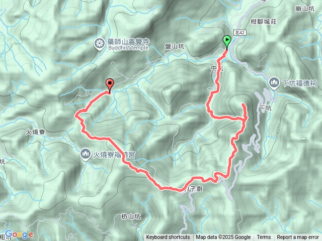 中坑東山-北豹子廚山-中坑頭-枋山坑山-盤山坑站