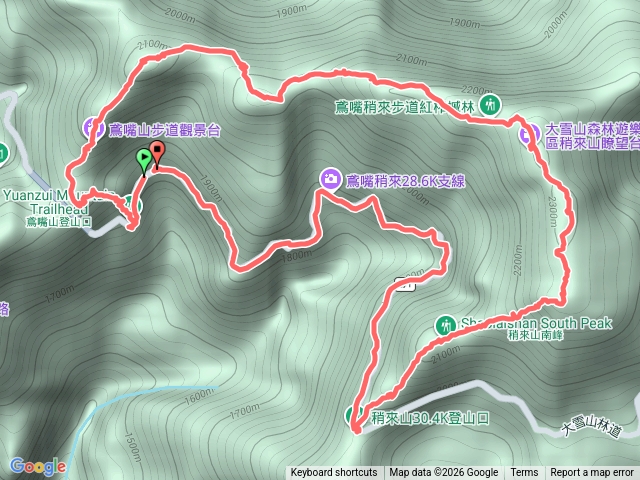鳶嘴稍來縱走預覽圖