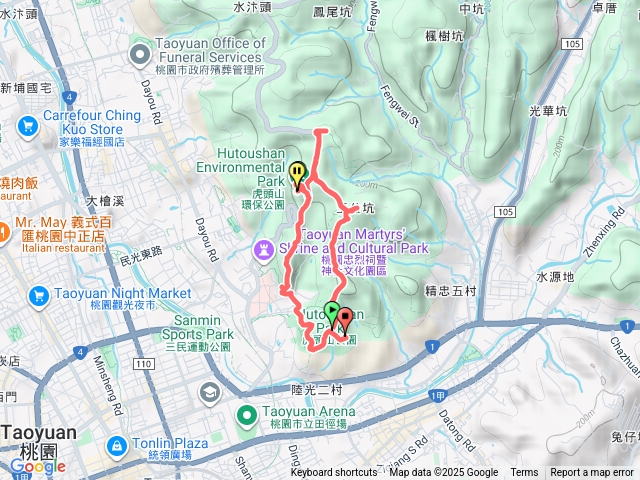 三聖宮～五分山～停機坪～虎頭山～環保公園～稜線步道預覽圖