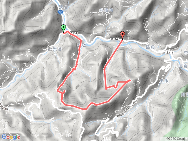 台7乙線4.5 k 金圳橋登 金敏子山 詩朗山 塞口坑山 內金敏山 出114鄉道 金龍橋。